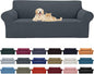 Cupuamon 2026 New Stretch Oversized Sofa Slipcovers Couch Sofa Cover for 4 Seater Furniture Protector Covers with Elastic Bottom Jacquard Fabric Small Checks for Pets, Kids - Grey