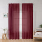 OWENIE Sheer Curtains, Sheer Curtains 78 inch Length 2 Panels Set, Rod Pocket Voile Fimly Sheer Drapes for Living Room/Bedroom, 2pcs, Each 42" W x 78" L, Burgundy