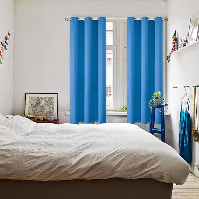 BGment Room Darkening Curtains 72 Inches Long - Grommet Thermal Insulated Drapes Window Treatment Curtains for Bedroom, 2 Panels, 42 x 72 Inch, Classic Blue