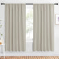 NICETOWN 2 Panels Blackout Curtains, Rod Pocket Window Curtains Room Darkning Drapes for Bedroom/Living Room, Thermal Insulated Solid Draperies for Home Office/Study, 62 by 72-Inch, Natural