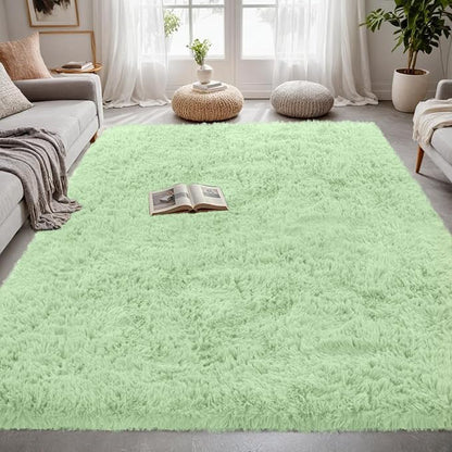 5x7 Area Rugs for Living Room Rug: Soft Fluffy Shag Mint Green Rugs for Bedroom, Non-Slip Large Fuzzy Plush Rug Indoor Floor Carpet for Nursery Kids Boys Girls Room, Dorms, Playroom, Modern Home Decor