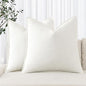MIULEE Decorative Linen Euro Sham Pillow Covers 26x26 Cream White Boho Farmhouse Neutral Couch Throw Pillows for Bed Pack of 2 Accent Modern Pillowcase Sofa Livingroom Home Decor