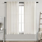 Cream Linen Back Tab Pocket Curtains 60 Inch Length for Living Room 2 Panel Set Neutral Modern Farmhouse Window Curtain Semi Sheer Light Filtering Privacy Drapes for Bedroom Natural Ivory 52x60