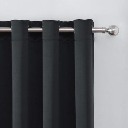 LEMOMO Blackout Curtains 66 x 84 inch/Black Curtains Set of 2 Panels/Thermal Insulated Room Darkening Bedroom Curtains