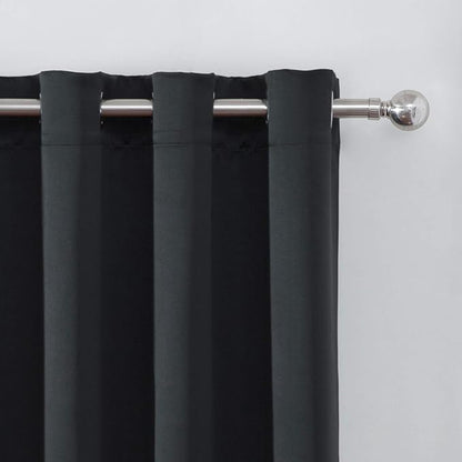 LEMOMO Black Blackout Curtains 66 x 63 Inch Length/Set of 2 Curtain Panels/Thermal Insulated Room Darkening Blackout Curtains for Bedroom