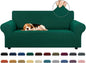 KEKUOU Stretch Loveseat Sofa Cover Slipcover,Couch Covers for 2 Cushion Couch Sofa (55"-78") Furniture Protector Sofa with Elastic Bottom for Kids,Dog. Jacquard Small Checked (Medium,Hunter)
