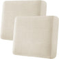 H.VERSAILTEX Super Stretch Individual Seat Cushion Covers Sofa Covers Couch Covers Slipcover Sets Thick Jacquard Textured Twill Fabric (2 Piece Large Sofa Cushion Covers, Natural)