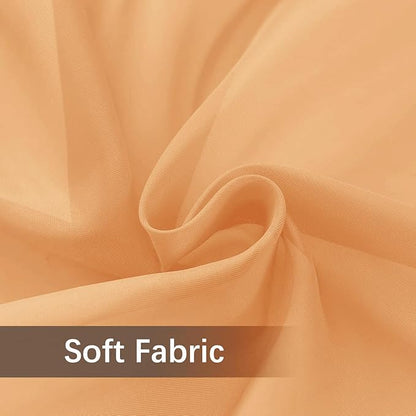 youleyar Solid Sheer Rod Pocket Curtain Voile Draperies 2 Panels White Beige Black Grey Coffee 52 Inch Width 96 Inch Long 1 Pair for Kitchen Bedroom Children Living Room Yard(Beige,52Wｘ96L)