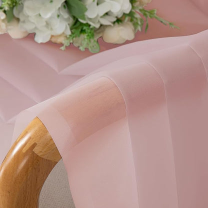 Simplebrand Blush Sheer Curtains 96 Inches Long, Light Filtering Rod Pocket Solid Color Window Sheer Curtain Panels, Elegant Curtains & Drapes for Living Room, Bedroom 2 Panels, 59" W x 96" L