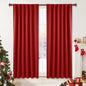 Deconovo Christmas Blackout Curtains, Thermal Insulated, W42 x L45 2 Panels, Back Tab, Machine Washable, Room-Darkening Drapes for Bedroom/Living Room Red