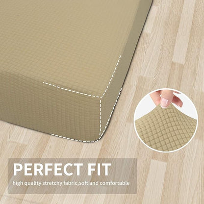 Easy-Going Stretch Cushion Cover Sofa Cushion Furniture Protector Sofa Seat Sofa slipcover Sofa Cover Soft Flexibility with Elastic Bottom(Chair Cushion,Beige)