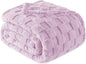 Exclusivo Mezcla Twin Size Flannel Fleece Blanket, Super Soft and Warm Lightweight Checkered Pattern Blanket for All Seasons, 60x80 Inches, Light Purple