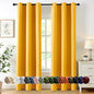 MIULEE Yellow Blackout Curtains for Bedroom Living Room 72 Inches Long 2 Panels, Thermal Insulated Room Darkening Drapes Solid Grommet Noise Reduction Light Blocking Window Treatments 40x72 inch