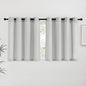 NICETOWN Gray Linen Kitchen Curtains 36 inch Length, Decorative Thick Flax Small Window Treatments Privacy Assured with Light Filtering for Bedroom/Bathroom, W55 x L36, 2 Panels