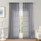 OWENIE Extra Long Grey Sheer Curtains 96 Inches Long 2 Panels Set, Soft Lightweight Airy Voile Sheer Curtain for Bedroom Living Room, Rod Pocket Solid Color Farmhouse Curtains, 59" Wx96 L Inch