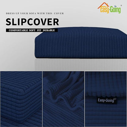 Easy-Going Stretch Chair Cushion Cover Sofa Cushion Furniture Protector Sofa Seat Sofa Slipcover Sofa Cover Soft Flexibility with Elastic Bottom(Chair Cushion, Navy)