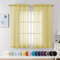 Chyhomenyc Mustard Yellow Sheer Curtains 63 Inches Long, Light Filtering Window Sheer Curtain Panel Drapes, Elegant Rod Pocket Soft Voile for Bedroom Living Room, Each 42Wx63L Inches, 2 Panels
