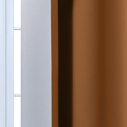 Yakamok Greyish White and Burnt Orange Ombre Curtains,Light Blocking Curtains,Room Darkening Grommet Window Drapes for Bedroom(Burnt Orange,52x84 Inch,2 Panels)