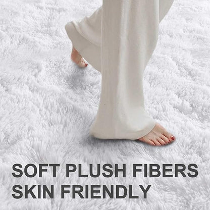 4x6 Ft Shag Rugs for Bedroom Living Room, Ultra Soft Fluffy Furry Area Rugs for Indoor Floor, Aesthetic Carpet for Kids Home Decor (White)