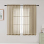 Taupe Sheer Curtains for Bedroom Living Room 45 Inch Length 2 Panels, Soft Airy Light Filtering Small Kitchen Window Curtains, Rod Pocket Short Curtain Drapes, Taupe, 42" Wx45 L Inches