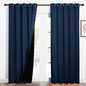 NICETOWN 100% Blackout Curtain Set, Thermal Insulated & Energy Efficiency Window Draperies for Guest Room, Full Shading Panels for Shift Worker and Light Sleepers, Navy Blue, 62W x 84L, 2 PCs