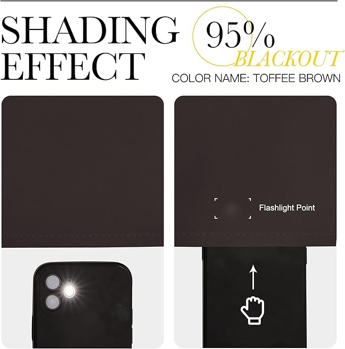 NICETOWN RV Blackout Curtains for Camper Windows, Toffee Brown, 42" x 36", Set of 2, Kitchen Curtains, Short Blackout Drapes, Thermal Insulated Rod Pocket Window Treatment Draperies for Nursery