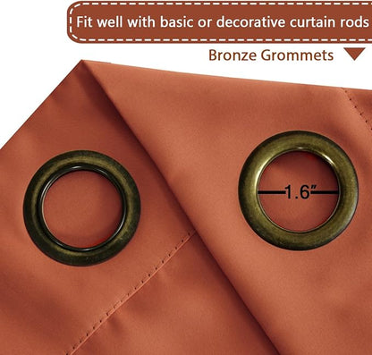 H.VERSAILTEX Blackout Patio Curtains 100 x 108 Inches for Sliding Door Extral Wide Blackout Curtain Panels Thermal Insulated Room Divider - Grommet Top, 9' Tall by 8.5' Wide - Orange