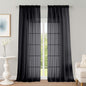 OWENIE Black Sheer Curtains, Sheer Curtains 96 inches Long 2 Panels Set, Rod Pocket Voile Fimly Sheer Drapes for Living Room/Bedroom, 2pcs, Each 59" W x 96" L