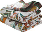 MSGKV Spring Throw Blanket for Couch, 100% Cotton Muslin Breathable Woven Bed Throws 60''x80'' Boho Vintage Quilt for All Seasons Lightweight Farmhouse Blankets Home Decoration