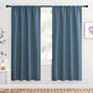 NICETOWN Blackout Curtains for Living Curtains, Smoky Blue, 1 Pair, 34-inch W x 72-inch L, Home Decorations Thermal Insulated Solid Pole Top Blackout Drapes for Living Room