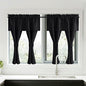 NICETOWN Black Blackout Curtains with Attached Valance, Solid Room Darkening Window Treatment Drapes/Draperies for Bedroom (2 PCs, 52 inches Wide by 45 inches Long)