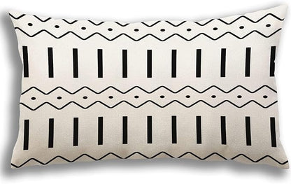 YCOLL Lumbar Pillow Covers 12x20 Set of 4, Modern Sofa Throw Pillow Cover, Decorative Outdoor Linen Fabric Pillow Case for Couch Bed Car, Black