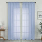 OWENIE Sheer Curtains 78 Inches Long 2 Panels Set for Bedroom Living Room, Soft Solid Light Filtering Sheer Curtain Rod Pocket Clear Drapes for Window Sliding Door, Demin, 42" W x 78" L