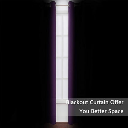 LEMOMO Blackout Curtains 66 x 95 inch/Purple Curtains Set of 2 Panels/Thermal Insulated Room Darkening Bedroom Curtains