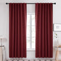 Deconovo Solid Rod Pocket and Back Tab Curtains Thermal Insulated Christmas Curtains Blackout Curtains for Living Room 52Wx84L Inch Burgundy Red Set of 2