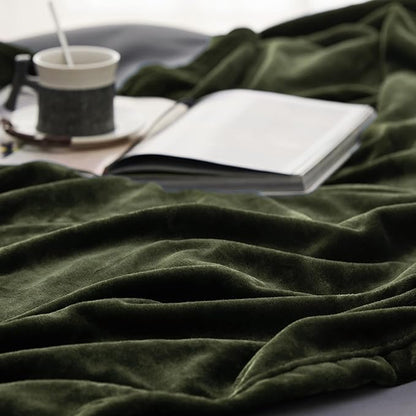 Bedsure GentleSoft Fleece Blanket Twin Size Olive Green - 300GSM Lightweight Plush Fuzzy Cozy Soft Warm Blanket for Bed, Sofa, Couch, Travel, Camping, 60x80 inches