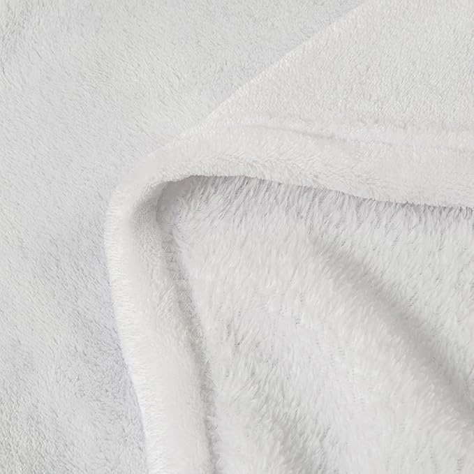 BEDELITE Fleece Blankets Queen Size White Throw Blankets for Bed, Luxury Plush Cozy Fuzzy Blanket 90x90 inches, Super Soft Warm Lightweight Throw Blanket All Seasons Suitable