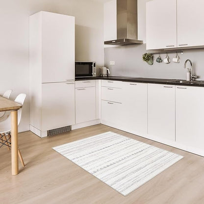 Nakagishi 2X3 Rug Washable Area Rug: Small Soft Boho Farmhouse Neutral Moroccan Non Slip Indoor Low Pile Accent Floor Throw Carpet for Bedroom Bathroom Entryway Kitchen Hallway Closet Home Door - Grey