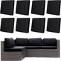 8Pcs Outdoor Cushion Covers, Patio Cushion Covers,Stretch Elastic Slipcovers, Replacement Washable & Reusable Furniture Protector for Patio Couch (Black,Cover Only)