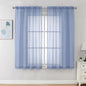 Chyhomenyc Sheer Curtains 63 Inch Length 2 Panels Set - Light Filtering Rod Pocket Window Curtain Treatment Drapes for Bedroom Living Room, 42Wx63L Inch, Denim Blue