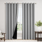ChrisDowa 100% Blackout Curtains 84 inch Long for Bedroom with Black Liner, Extra Wide 2 Thick Layers Total Blackout Thermal Insulated Grommet Window Curtains 2 Panels Set (Light Grey, 60 x 84 Inch)