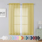 Simplebrand Yellow Sheer Curtains 63 Inch Length 2 Panels, Rod Pocket Solid Color Window Sheer Curtain Panels, Elegant Curtains & Drapes for Living Room, Bedroom (42" W x 63" L)
