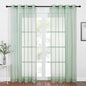 NICETOWN Sheer Window Curtains for Farmhouse, Ring Top Voile Textured Window Treatment Vertical Panels for Study Room/Bedroom/Living Room, Sage Green, W54 x L84, 2 Panels