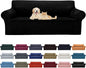 Cupuamon 2026 New Stretch Sofa Slipcovers Couch Cover for 3 Cushion Furniture Protector Sofa Covers with Elastic Bottom Jacquard Fabric Small Checks for Pets, Kids -Sofa, Black
