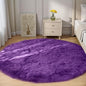 Goolela Purple Circle Rug 5ft Fluffy Round Fuzzy Furry Faux Fur Sheepskin Carpet for Bedroom Living Room Plush Washable