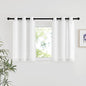 NICETOWN White Linen Kitchen Window Curtains Over Sink, Grommet Thick Linen White Short Window Treatments Privacy Assured with Light Filtering for Bedroom/Bathroom, W34 x L36, 2 Panels