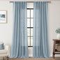 Dusty Blue Linen Curtains for Living Room Back Tab Light Filtering Semi Sheer Light Blue Bedroom Curtain Linen Cotton Textured Grey Blue Drapery Panel Airy Modern Farmhouse Aesthetic Decor 52x120 Long