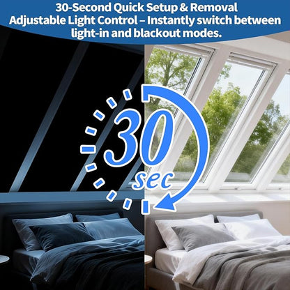 BKSAI 100% Blackout Window Cover, Portable Magnetic Black Out Curtains for Window, Black Out Shades No Drill Cuttable Blackout Blinds for Bedroom, RV, Nursery, Media Room, 158x57 inch
