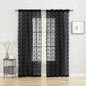 YJ YANJUN Vintage Lace Curtains 108 Inches Long- Victorian Floral Pattern Black Sheer Curtain Panels for Living Room Bedroom,Light Filtering, Gothic Witchy Halloween Drapes 2 Panels 52W x 108L