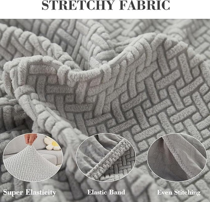 Sofa Covers Couch Covers for Sofa Pet Friendly Couch Cushion Covers Universal Sofa Covers Washable Stretch Slipcovers for Sectional Sofa (Texture Light Gray,Headrest Cover)